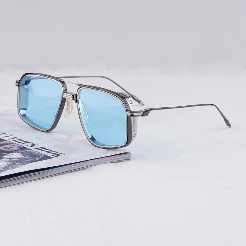 Jagger Limited Edition Sunglasses Square Metal 10th Anniversary Handmade Double Bridge Alloy Gradient UV400 High Quality Glasses
