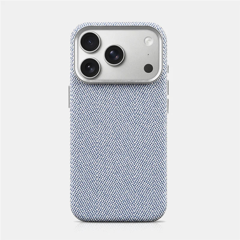 Luxury Tech Woven Canvas Magnetic Case for iphone 16Pro 17Pro 17 15 17Pro Max For Magsafe Original Wireless Charging Matte Cover