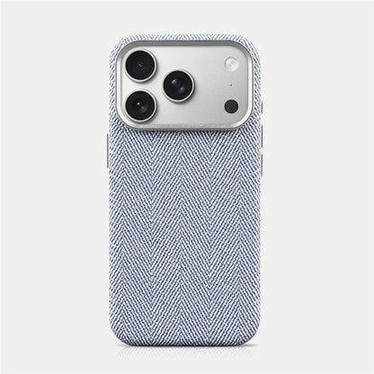 Luxury Tech Woven Canvas Magnetic Case for iphone 16Pro 17Pro 17 15 17Pro Max For Magsafe Original Wireless Charging Matte Cover