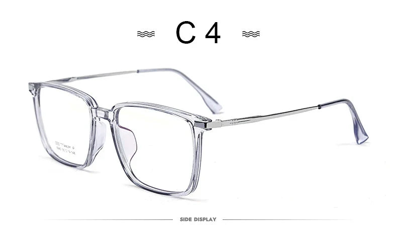 Men's Classic Titanium Square Frames Anti-Blue Light Reading Glasses Men Myopia Hyperopia Customizable Prescription 5042X