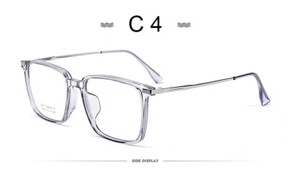 Men's Classic Titanium Square Frames Anti-Blue Light Reading Glasses Men Myopia Hyperopia Customizable Prescription 5042X