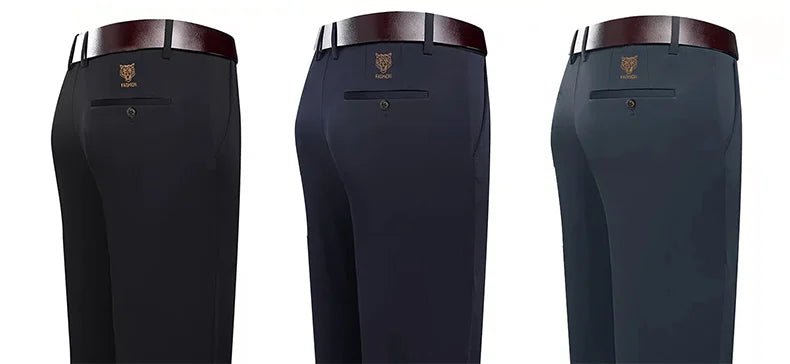 29-42 Men's Summer Thin Fashion Business Casual Suit Pants Long Pants Men's Elastic Straight Sleeve Formal Pants Plus Size
