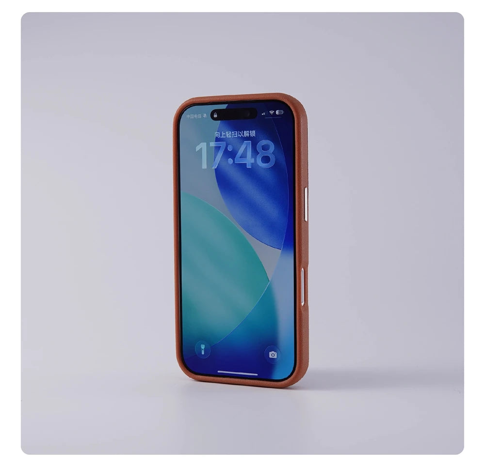Luxury Rotation KickStand Business PU Leather Case For iPhone 17 Pro Max 16 15 14 13 For MagSafe Magnetic Matte Shockproof Cover