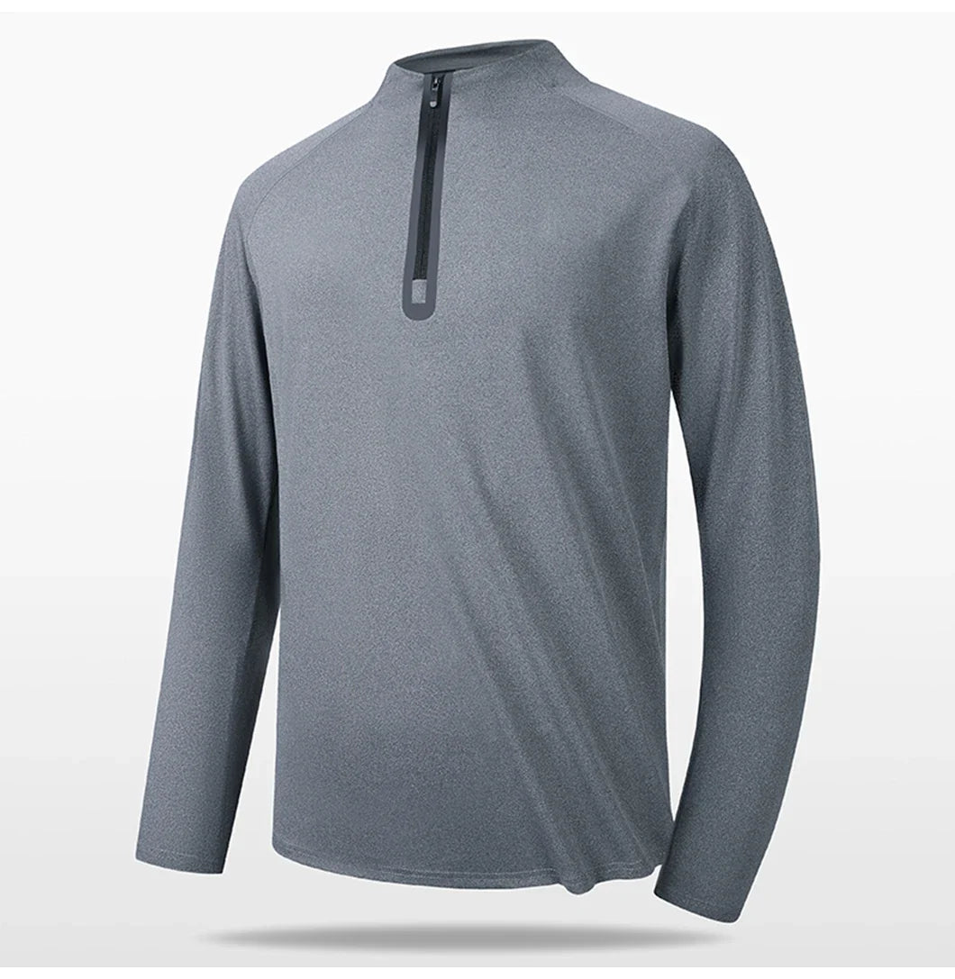 High Quality Mens Outdoor Hiking Golf Running Breathable Polo Shirt Office Casual Polo Long-Sleeved Sports Base Shirt Tops