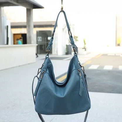 High Quality Women's Real Cow Leather Luxury Handbag, Versatile Ladies' Large Capacity Shoulder Crossbody High-end Commuting Bag