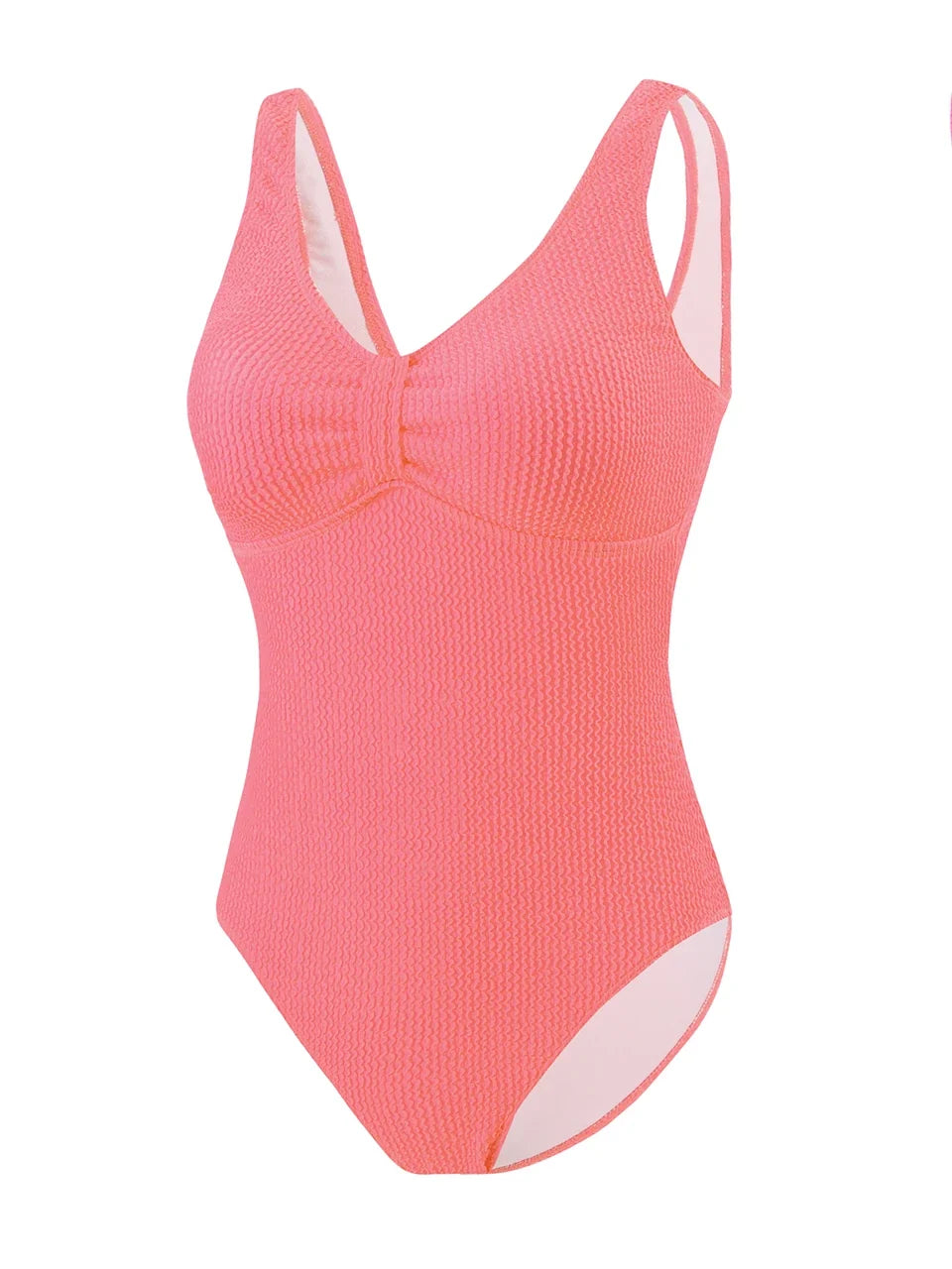 Slim V Neck Swimsuit Women 2025 New One Piece Vacation Swimwear Solid Bodysuit Female Bathers Swimming Monokini Summer Beachwear