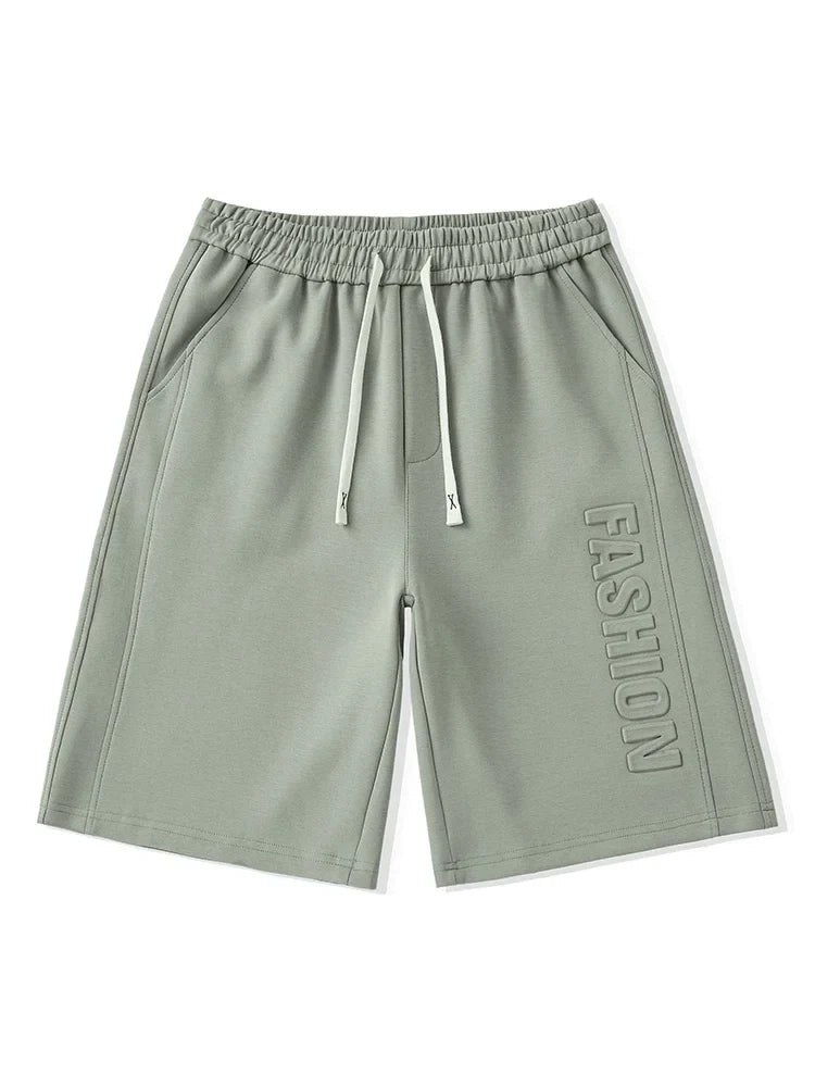 Men's Shorts Summer Clothes Fashion Letter Printed Casual Sweatpants Solid Color Loose Cotton Short Pants Male Straight Shorts