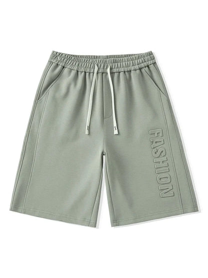 Men's Shorts Summer Clothes Fashion Letter Printed Casual Sweatpants Solid Color Loose Cotton Short Pants Male Straight Shorts