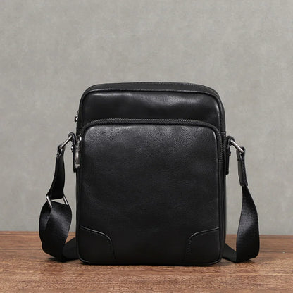 Natural Genuine Leather Men Bag Flap Soft Leather Shoulder Bags Small Male Crossbody Bag First Layer Cowhide Messnger Bags