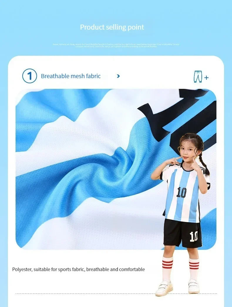 Sportswear NO.10/7 Training Uniform 3-13y Boys Girls Moisture-wicking Breathable Football Clothes SuitsKids Summer Quick-drying
