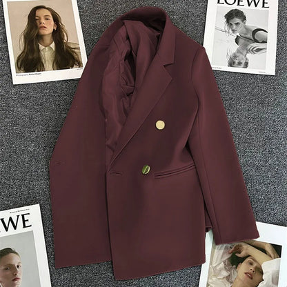 Casual Plaid Women's Suit Jacket Spring Autumn New Style Large Size Street Style Top Quality Polyester Commute Style Fashionable