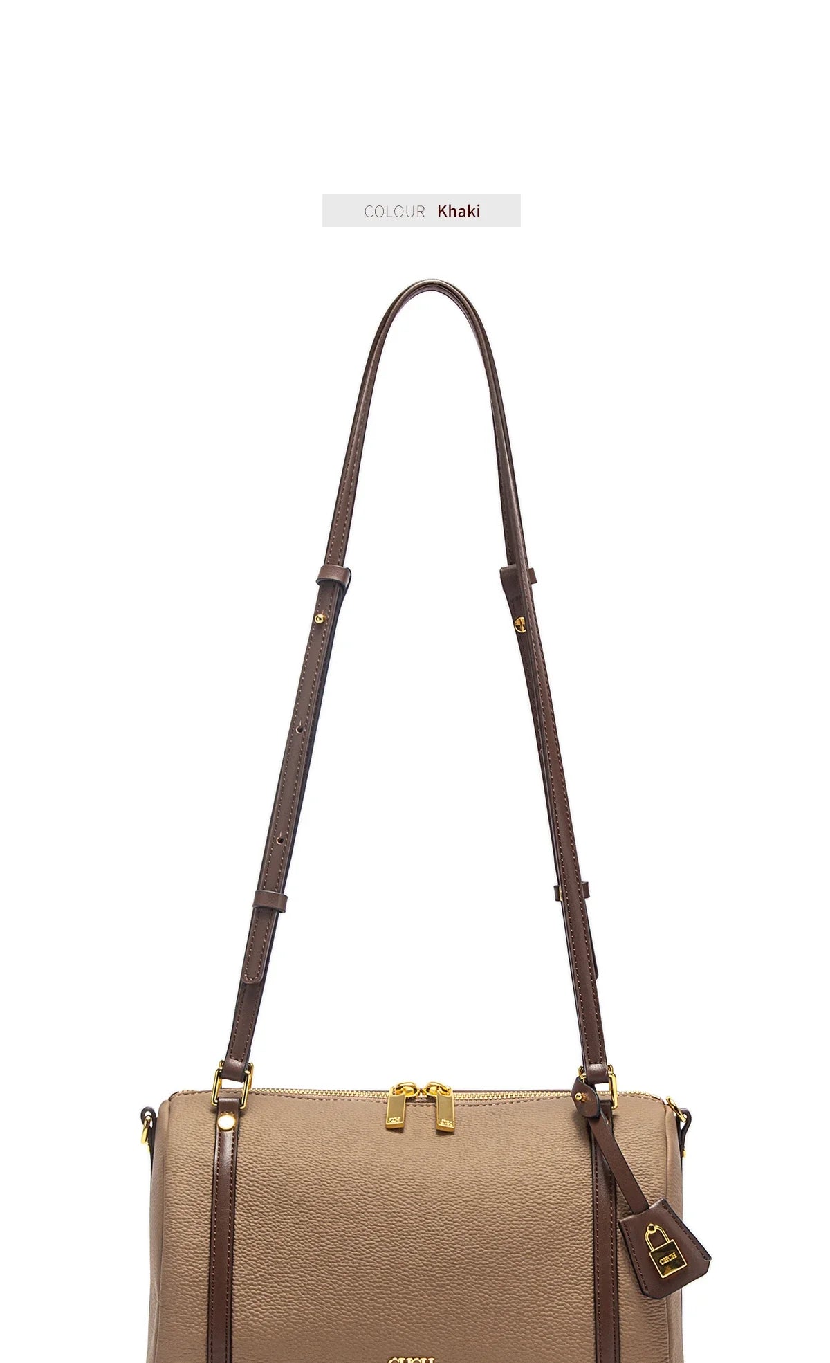 Women's Khaki Shoulder Bag 2026 Spring New Edition Women's Dual Use Shoulder Strap Handbag Commuter