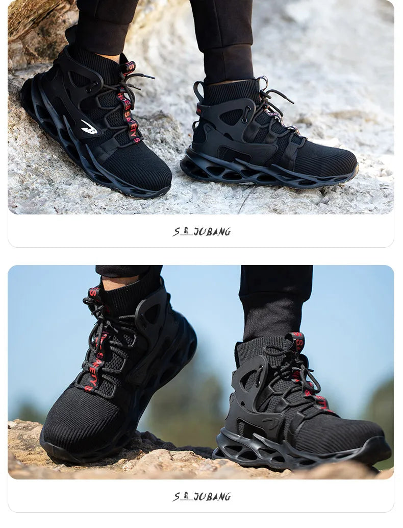 Construction Work Shoes Slip Resistant Lightweight Breathable Sneakers for Men Protection Safety Shoes Work Hiker Boots