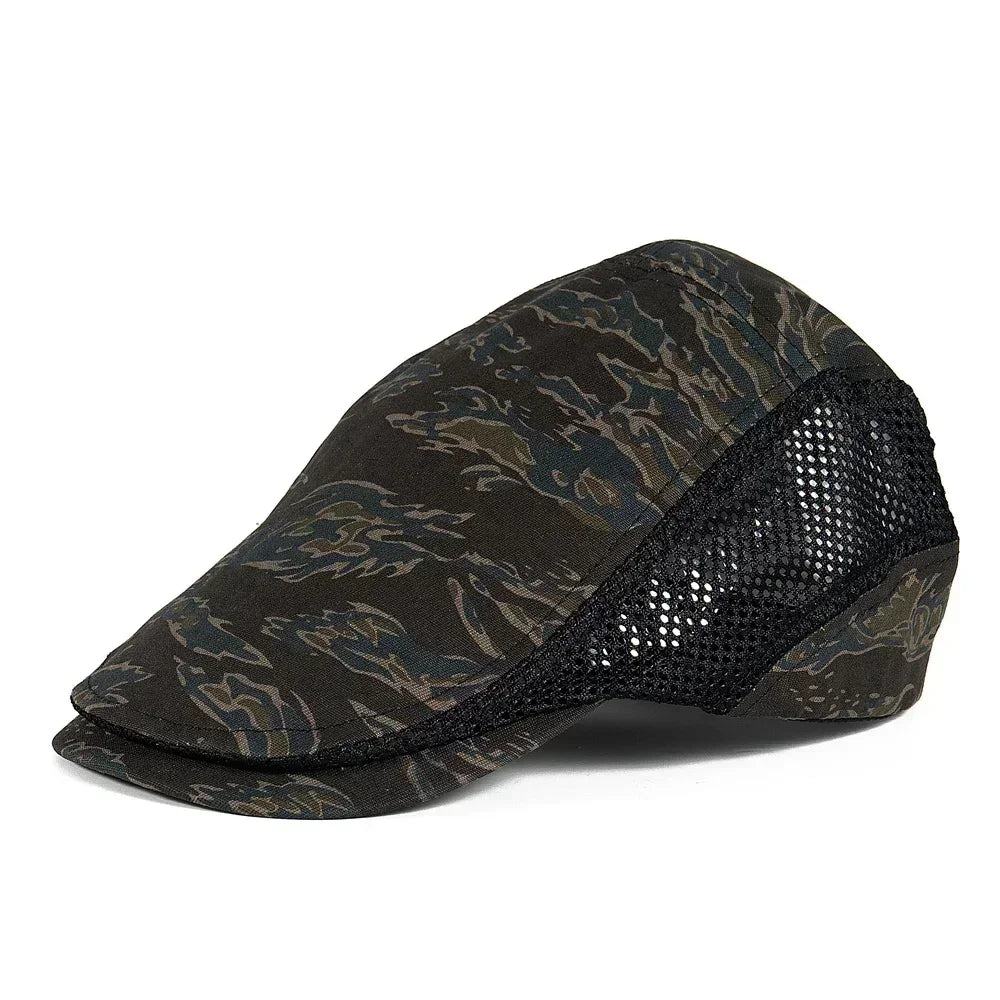 Summer Mens Hats Breathable Mesh Newsboy Caps Outdoor Baker Boy Boinas Cabbie Hat Fashion Driving Flat Cap For Women