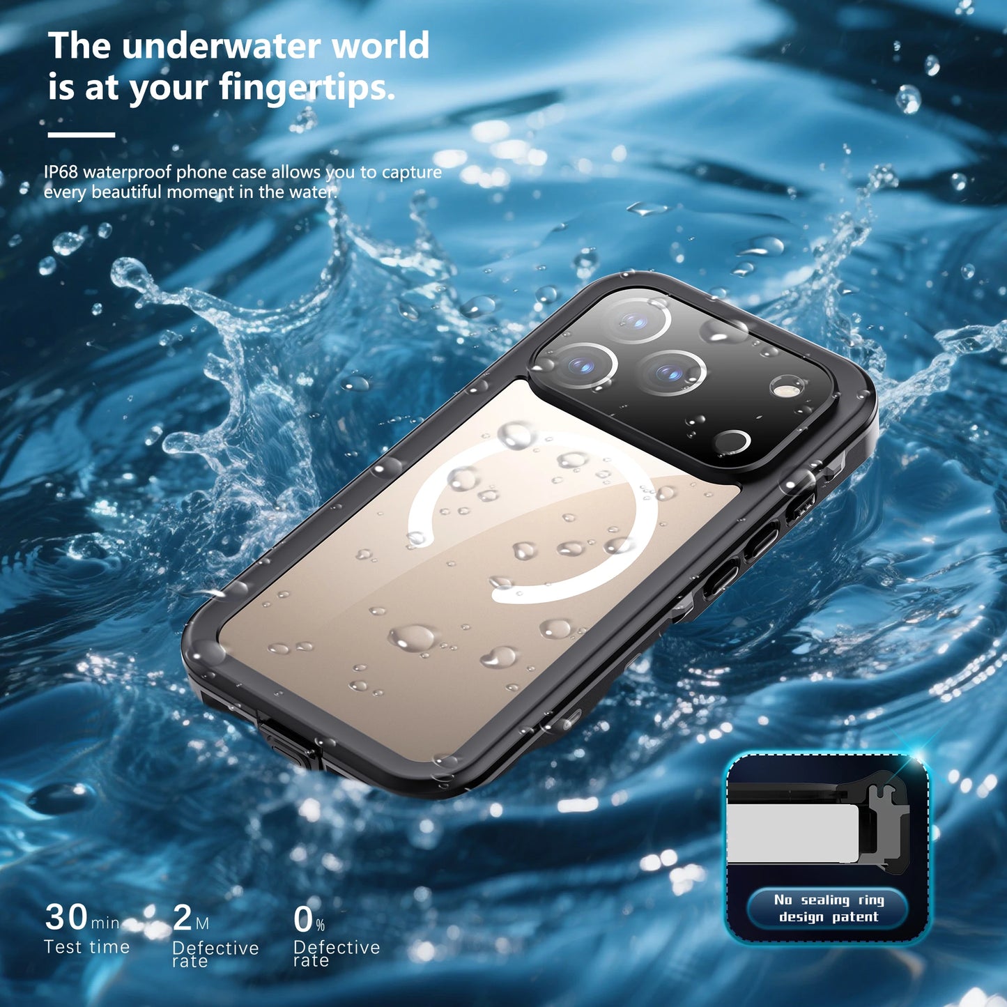 Professional Waterproof Phone Case 360° Shockproof and Dustproof IP68 (Compatible with iPhone 17 Pro/16/15/14/13)