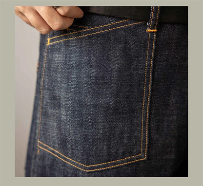 Denim Railroad Pants High Waist Rugged Style Selvage Jeans Back Buckle