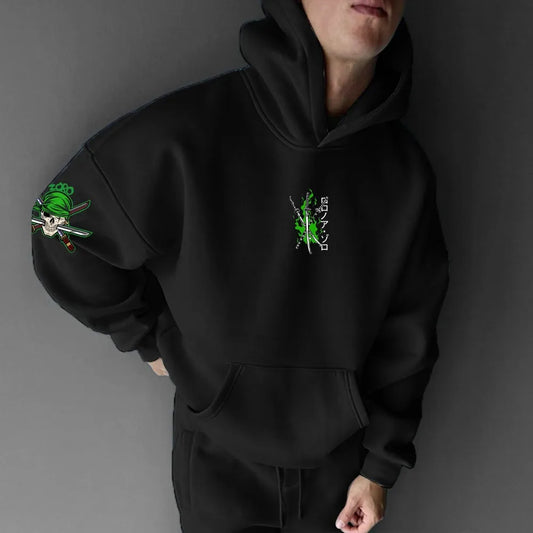ONE PIECE Men's Hoodie Sweater Roronoa Zoro Japanese Anime Summer Autumn Boys Children's Long Sleeve Pullover Parent-Child Wear