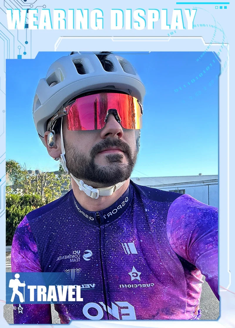 Photochromic Sunglasses Cycling Blue Outdoor Sports Bike Glasses Red Man MTB Fishing Glasses Eyewear Bicycle Goggles 2024
