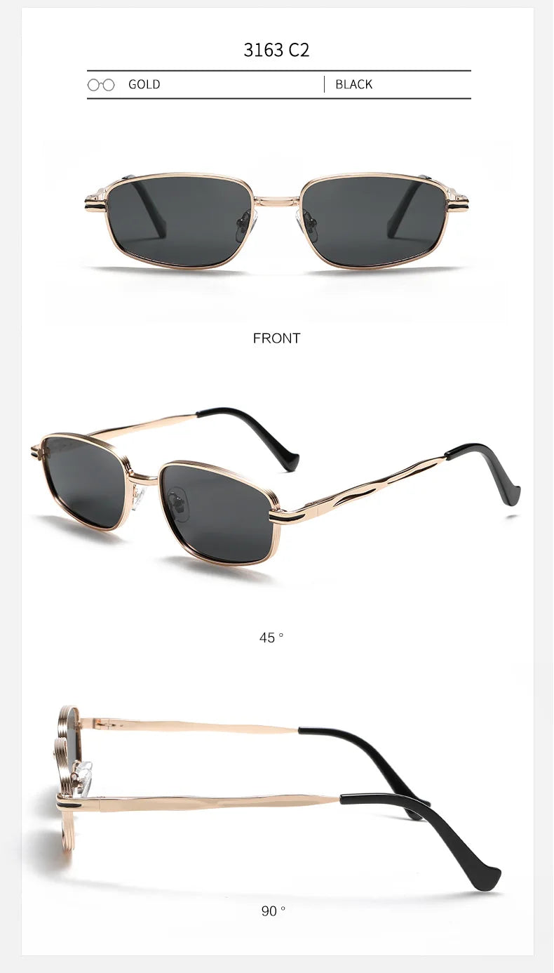 2026 Fashion Small Square Sunglasse Man Personality Brand Steampunk Metal Frame Sunglasses Women Retro Glasses UV400 Eyeglasses