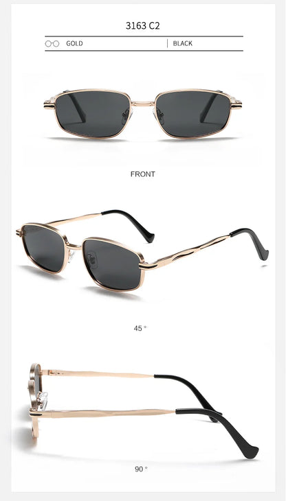 2026 Fashion Small Square Sunglasse Man Personality Brand Steampunk Metal Frame Sunglasses Women Retro Glasses UV400 Eyeglasses