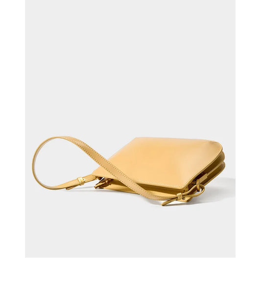Genuine leather red shoulder bag woman minimalist crossbody bag cowhide luxury handbags female luxury bag armpit bag