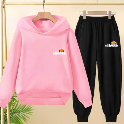 Black Children Hoodie Child print 3-12 Years Old Boys Girls Toddler hoodie Coat Top+Pants Stylish Casual Sweatshirt Set