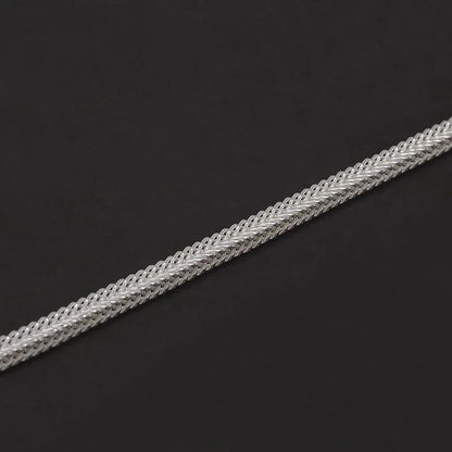 2.8mm 925 Sterling Silver Fox Tail Chain Bracelet for Men Women High Polished Classic Bracelet Simple Trendy Jewelry Accessories