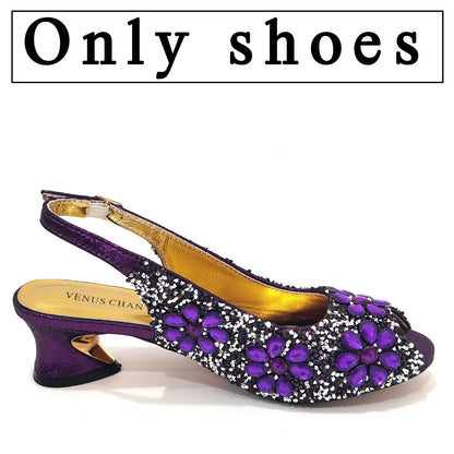 Summer Sandals for Party and Weddings Peep-Toe Bridal Shoes Women 2023 Comfortable Shoes and Bag Set for Lady