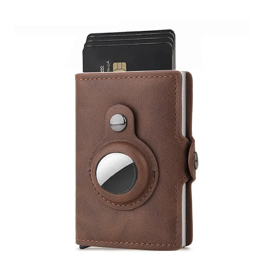 Porte-cartes RFID en fibre de carbone Hommes Femmes Airtag Portefeuille Sac d'argent en cuir Portefeuilles minces pour Apple AirTags Tracker Air Tag