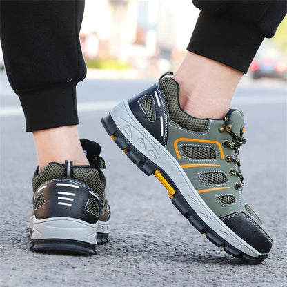2022 Latest Summer Safety Work Shoes For Men Breathable Indestructible Steel Toe Boots Male Footwear Anti-smash Hiking Shoes