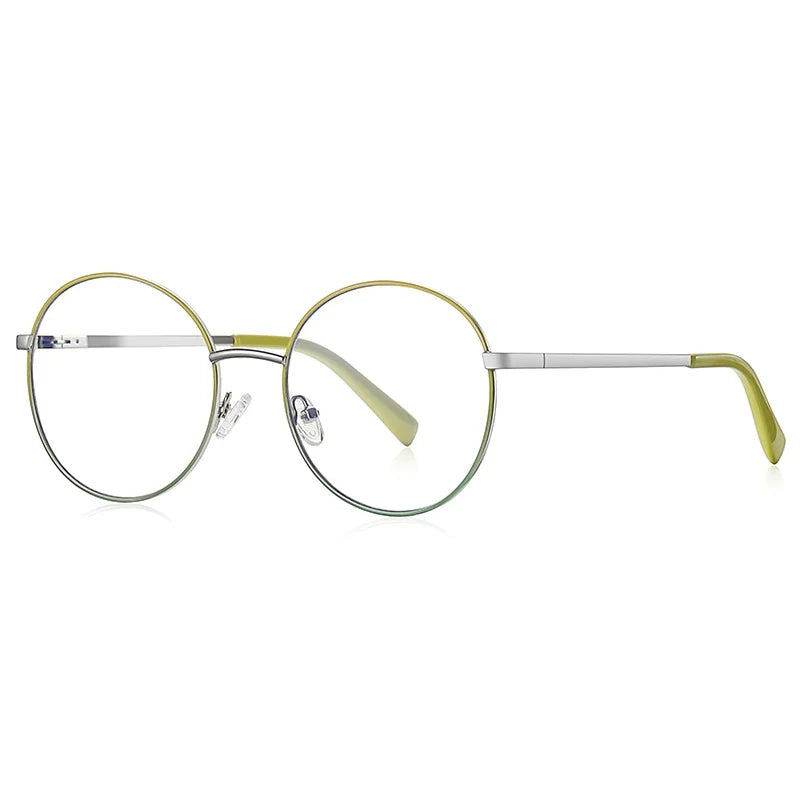 Retro Round Myopia Prescription Glasses Hyperopia for Women Reading CR39 Anti Blue Light Optical Eyeglasses Frame PFD3082