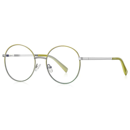 Retro Round Myopia Prescription Glasses Hyperopia for Women Reading CR39 Anti Blue Light Optical Eyeglasses Frame PFD3082