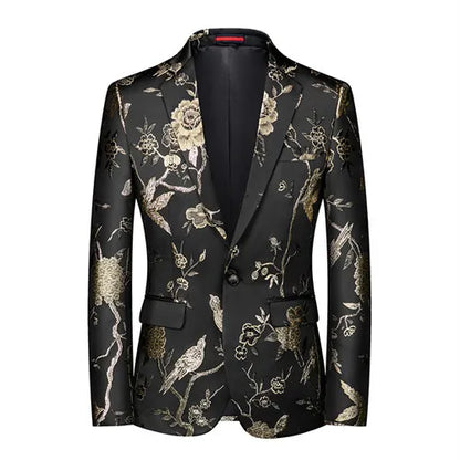 2026 New Men's Pink Embroidered Suit Jacket, Wedding Party Dress Coat, Fashionable Slim Male Blazers, Asian Size M-5XL 6XL
