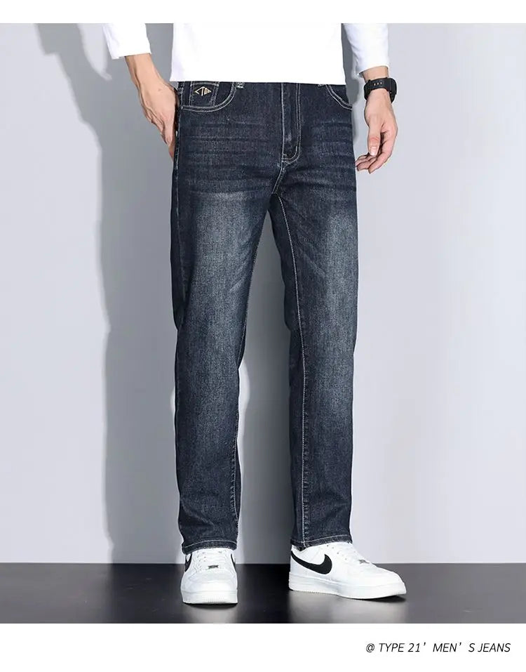 Big Tall Clothes Men's Jeans Extral Long Leg Length Straight Denim Pant Male Lengthened Trouser Slim Thin 190cm 200 Cm 120cm 110