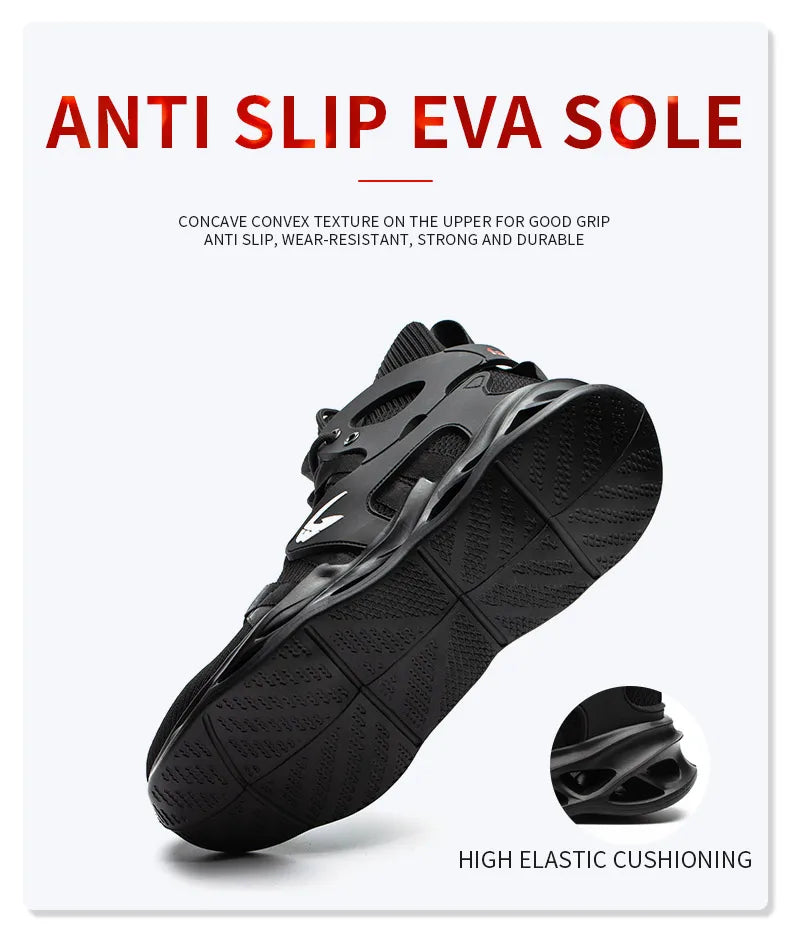 Construction Work Shoes Slip Resistant Lightweight Breathable Sneakers for Men Protection Safety Shoes Work Hiker Boots