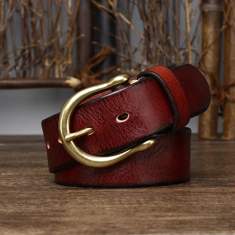 3.8CM Men High Quality Genuine Leather Belt Luxury Designer Belts Pure Cowskin Fashion Waistband Strap Male Jeans for Man Cowboy