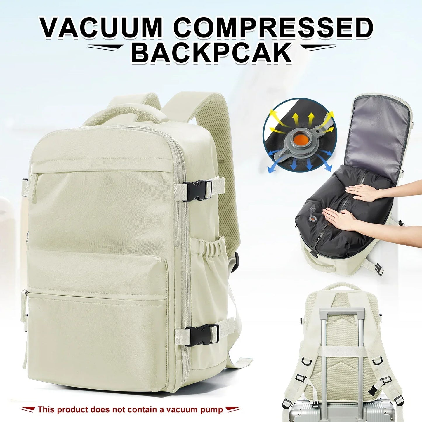 Backpack Travel Cabin Airplane Backpack, Air Vacuum Compression Backpack, Women Men Backpack Business Laptop Bag Handbag