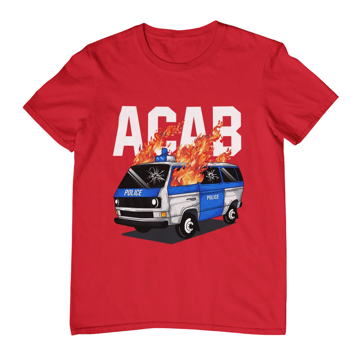 ACAB Police Car Hooligans Ultras Men Women T-shirt Outdoor Street Casual Fashion Hip-hop Rock Pure Cotton Short-sleeve Clothing