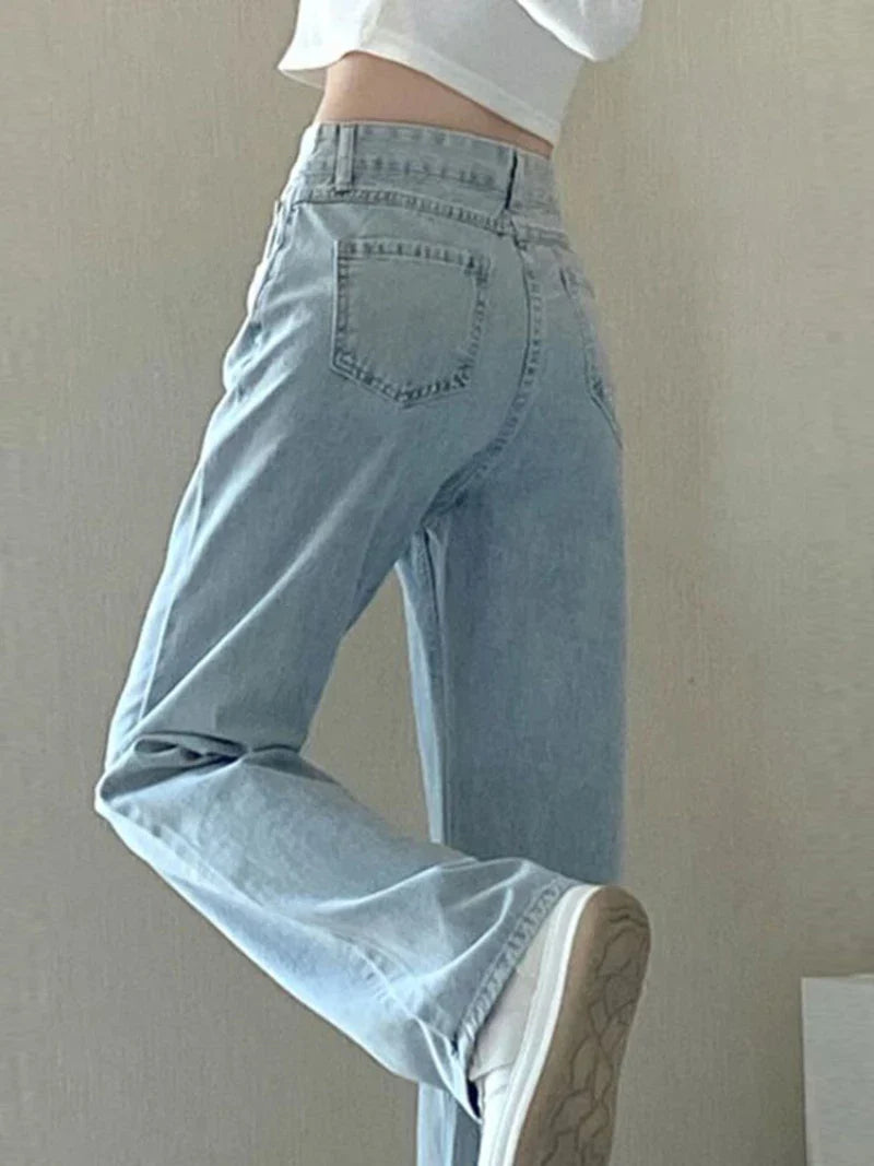 Spring And Summer New High Waisted Slim Jeans For Women Niche Casual Loose Thin Floor Pants Wide Leg Pants Trendy Pants