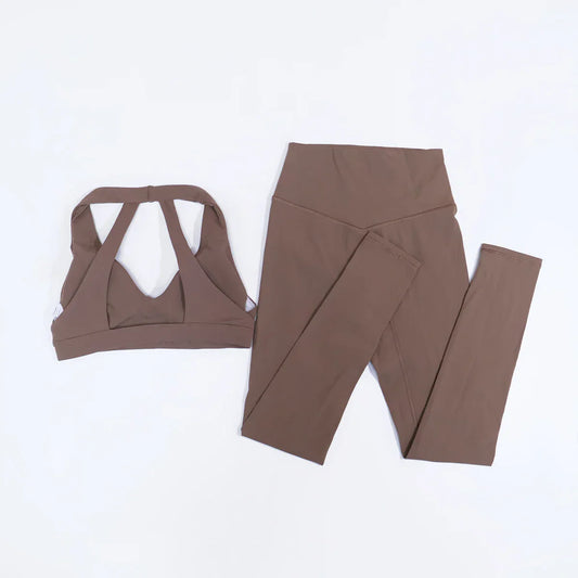 New Summer Women's Ultra Soft Sports Bra And Yoga Pants Set Fashionable Two-Piece Gym Workout Shock-Absorbing Underwear Suit