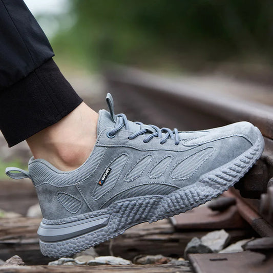 spring autumn light breathable work shoes mens work boots composite toe insulated shoes anti smash hard plastic toe safety shoes