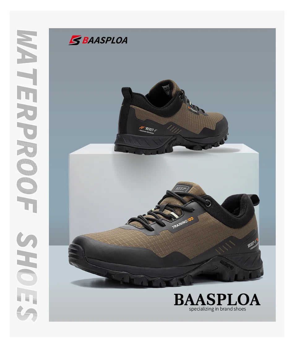 Men Hiking Shoes New Outdoor Climbing Waterproof Non-slip Wear-resistant Sneakers Male Casual Lace-Up Walking Shoes ﻿