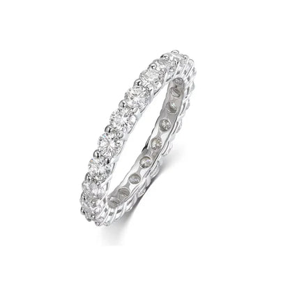 3/3.5/5mm Rose Gold Color All Moissanite Rings for Women Sparkling Wedding Ring 925 Sterling Silver Classic Jewelry Bands