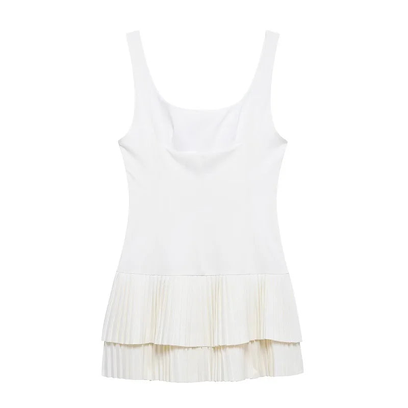 2025 Pleated Mini Dress Women Jumpsuit Backless Short Dresses for Women Straps Playsuit Dress Woman Party Women's Dress
