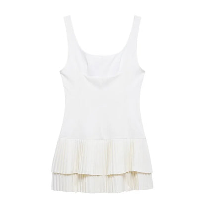2025 Pleated Mini Dress Women Jumpsuit Backless Short Dresses for Women Straps Playsuit Dress Woman Party Women's Dress