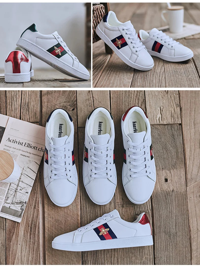 Original Brand Sneakers Men Bee Shoes High Quality Embroidery Men's Skateboard Shoes Comfortable Low Cut Women's Designer Shoes
