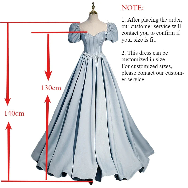 Palace Style Women's Evening Dresses Light Luxury Satin Lace-up Slimming Banquet Ball Gown Skirt Prom Dress Vestidos