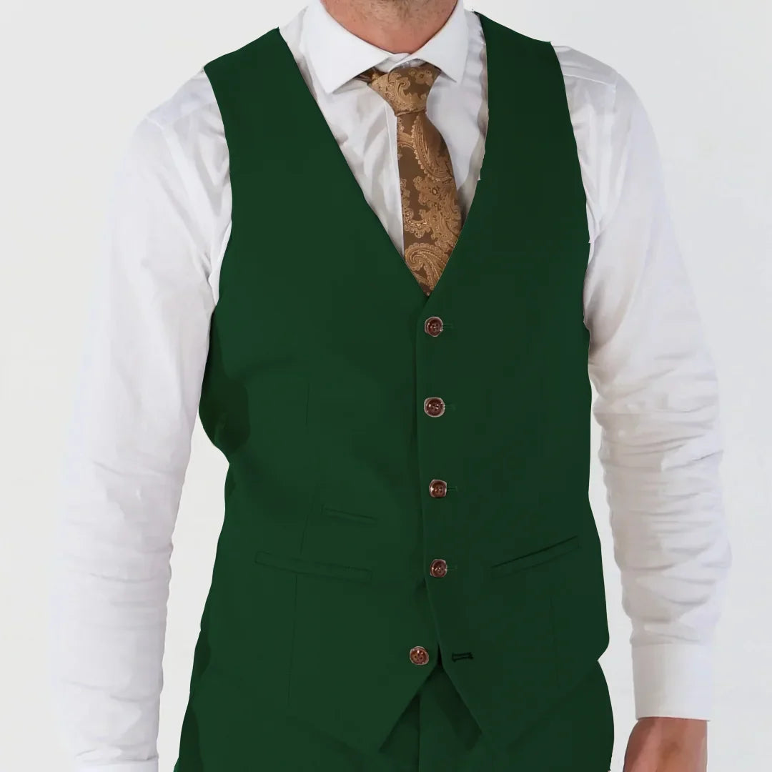 Men Vest Beige V Neck Single Button Solid Waistcoat For Wedding Birthday Banquet Party Business Daily Casual Men Suit Vest