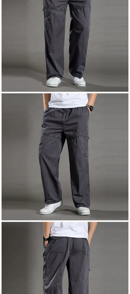 95%Cotton Men's Cargo Pants Summer Work Wear Spring New In Large Size Casual Climbing Joggers Sweatpants Hombre Autumn Trousers