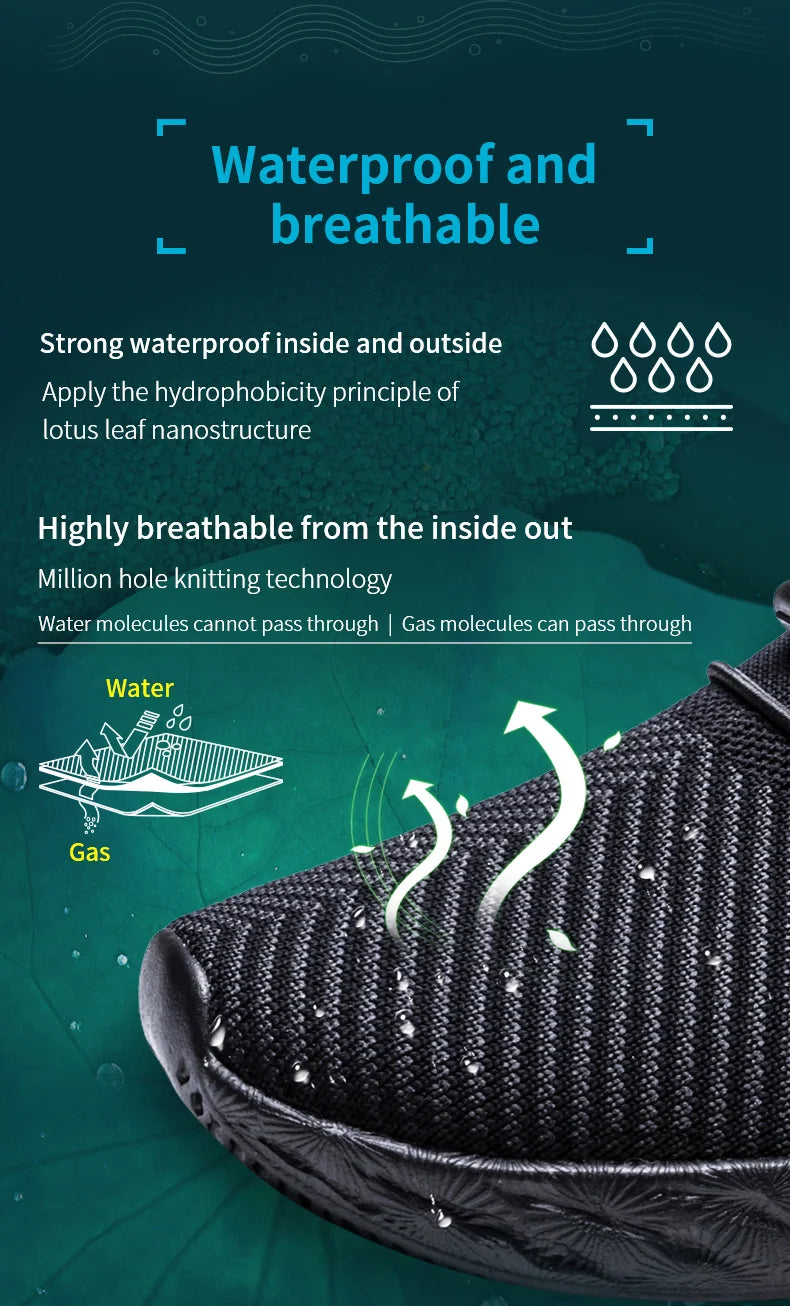 New Black Running Shoes for Men Waterproof Breathable Training Sneakers Male Outdoor Anti-Slip Trekking Sports Shoes